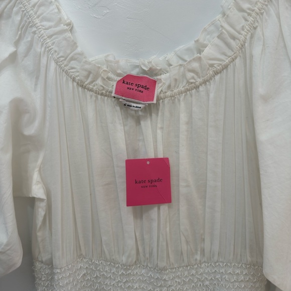 🆕 Kate Spade Broderie Anglaise Floral Smocked Summer Dress, New with Tags, XL - Picture 3 of 5